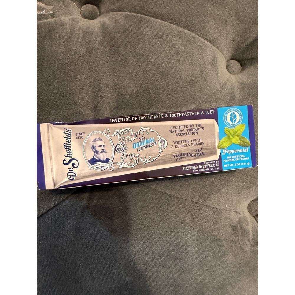 Dr. Sheffield's Peppermint Fluoride-Free Toothpaste 5 oz Natural Whitening Tube